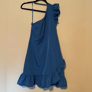 GUC DO+BE Vibrant Blue One Shoulder Dress